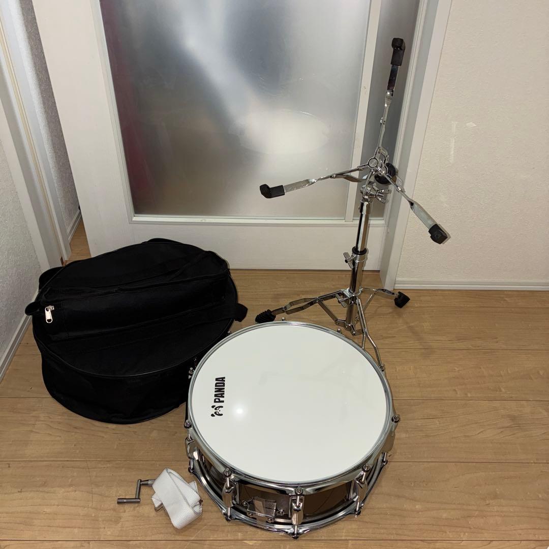 スネアドラム　panda ケース　スタンド付き