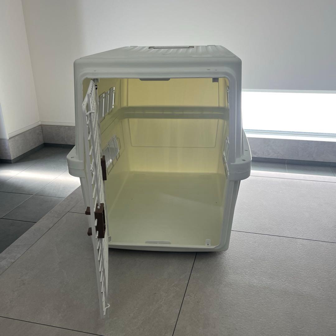 アイリスオーヤマ ペットキャリー 大型犬用 ホワイト ケージ クレート Lサイズ