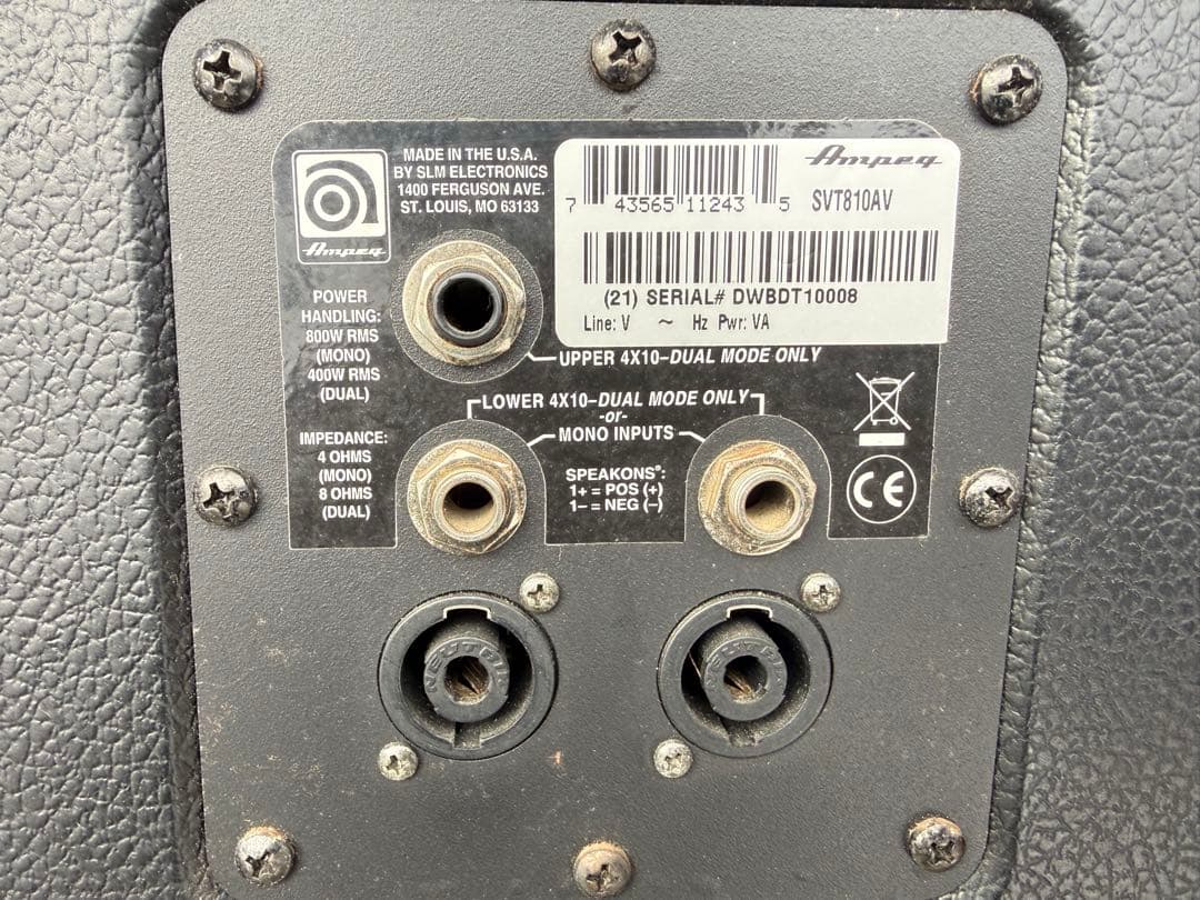 G Ampeg キャビネットSVT-810AV中古美品