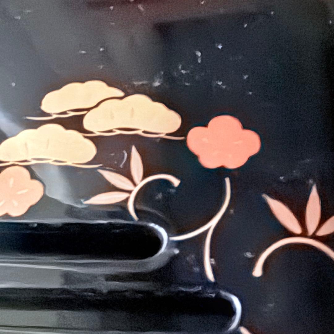 超限定1月21日20時迄‼️JAPAN天然木会津塗お屠蘇器蒔絵松竹梅四ッ揃杉箱入