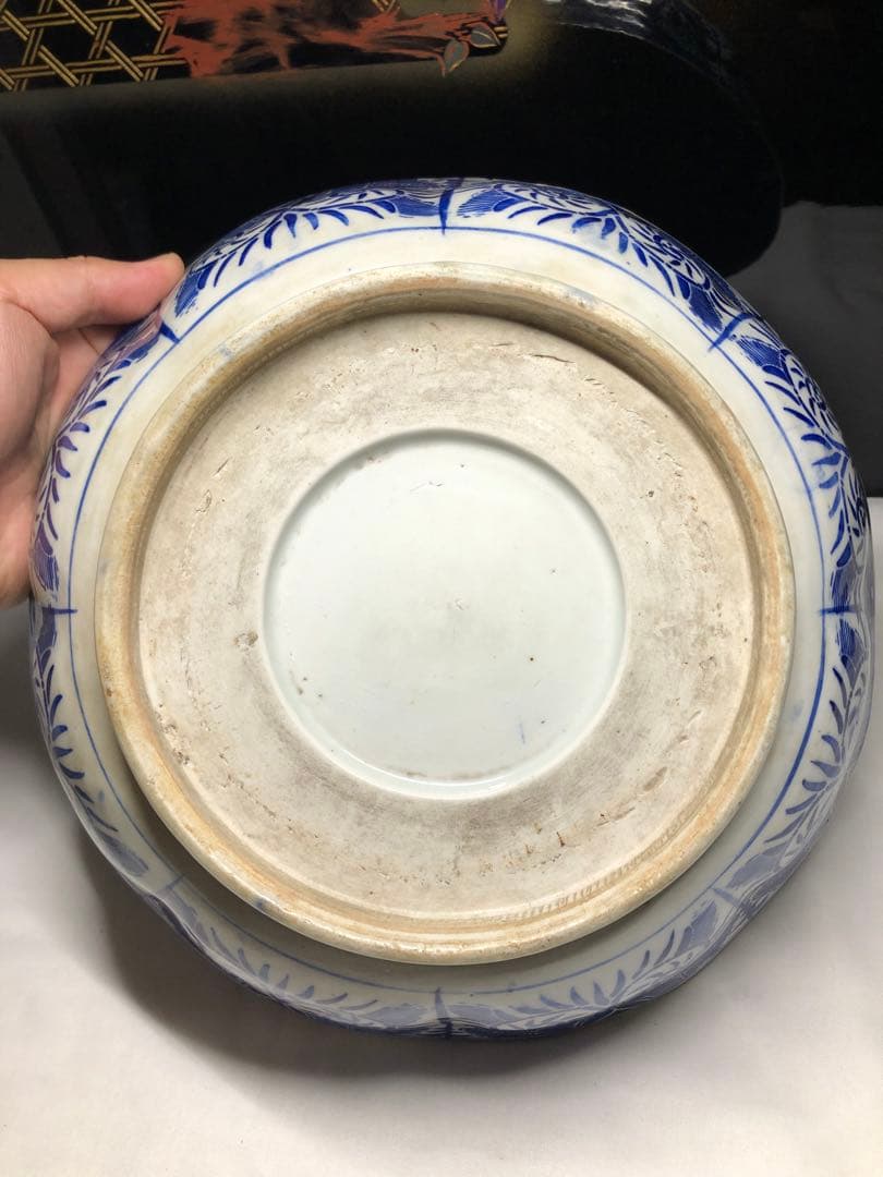 染付大缽。古伊万里。骨董品。古美術。江戸時代。舊家藏出。