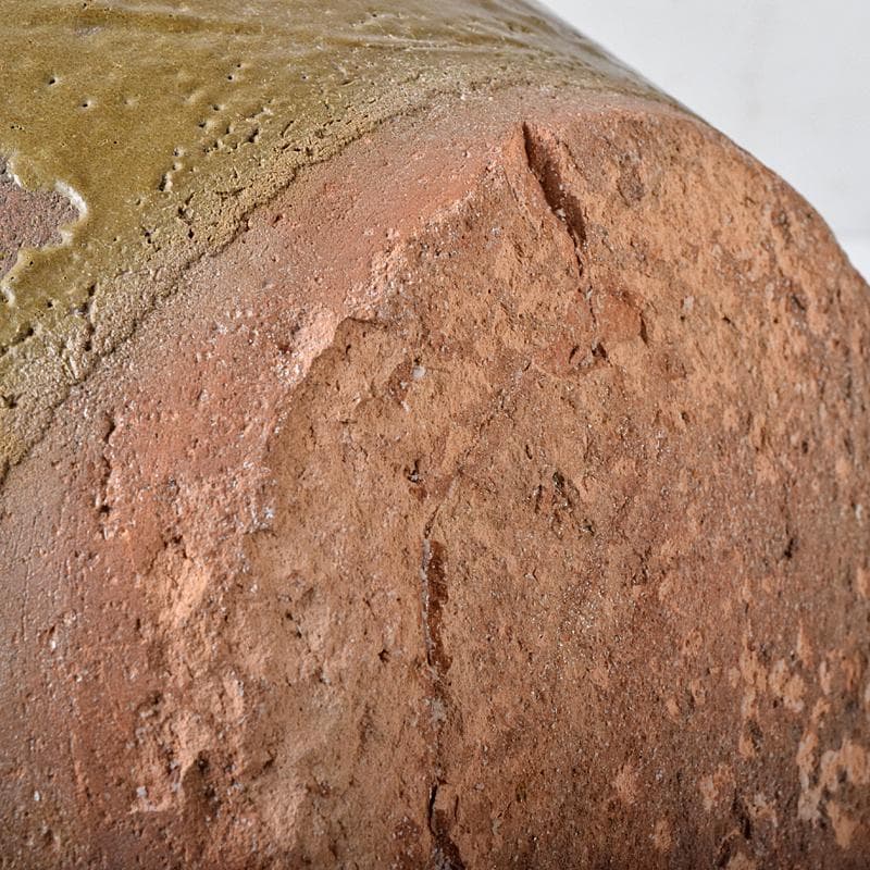 朝鮮美術　李朝　高麗黒釉　双耳壷　時代箱付　V　R8409B