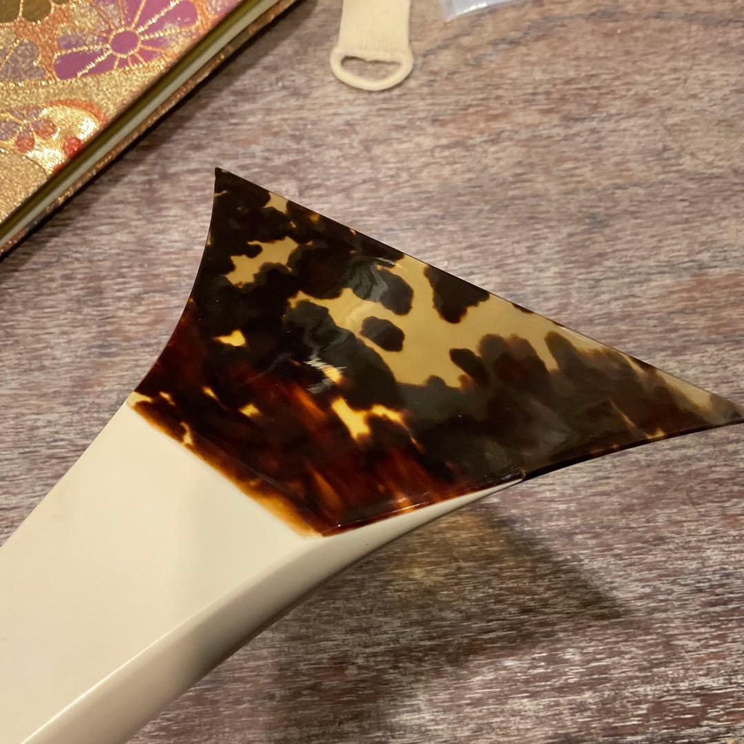美品 三味線 鼈甲撥 白台 津軽撥 津軽三味線 ベッコウ バチ 高級品