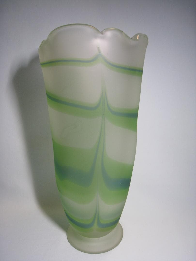 沖縄県伝統工芸士【琉球硝子花瓶】　末吉清一 　現代の名工　卓越した技能