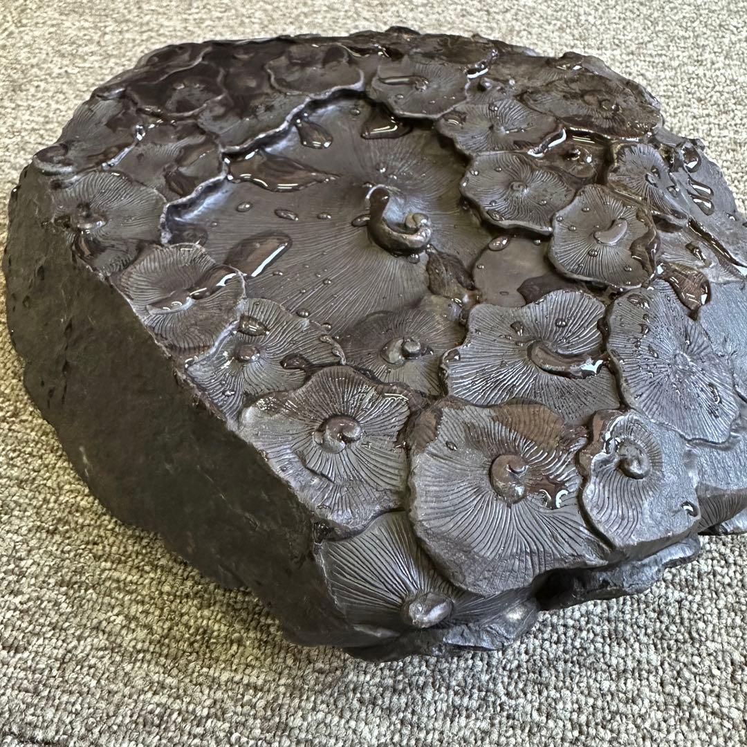 M1080S 大型 大硯 硯石　端渓◆28×27㎝重さ7.9kg唐物 眼 蓮花