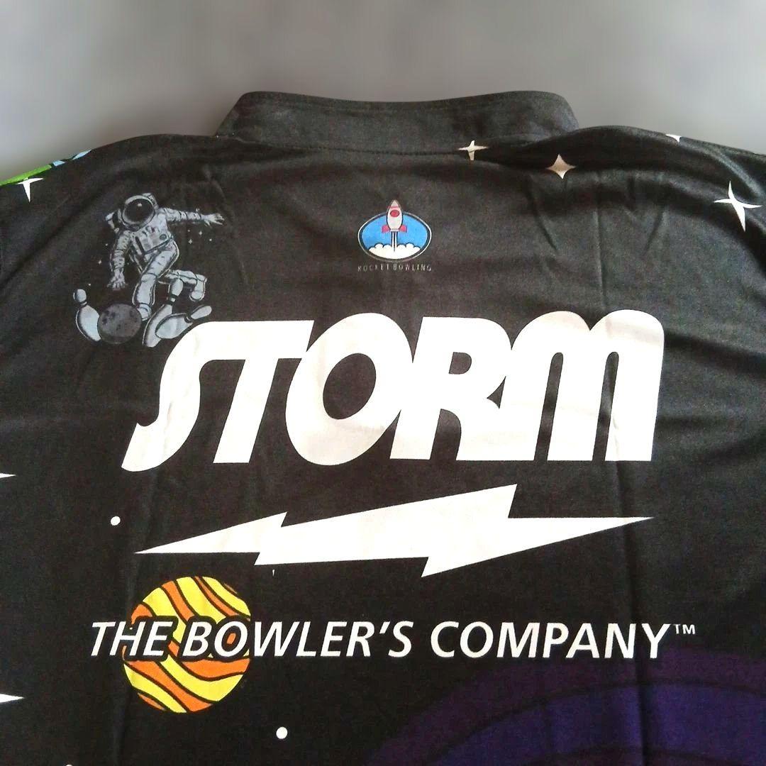 新品✨ボウリングウェア　STORM　日本サイズ2XL　ブラック　宇宙人　大きめ