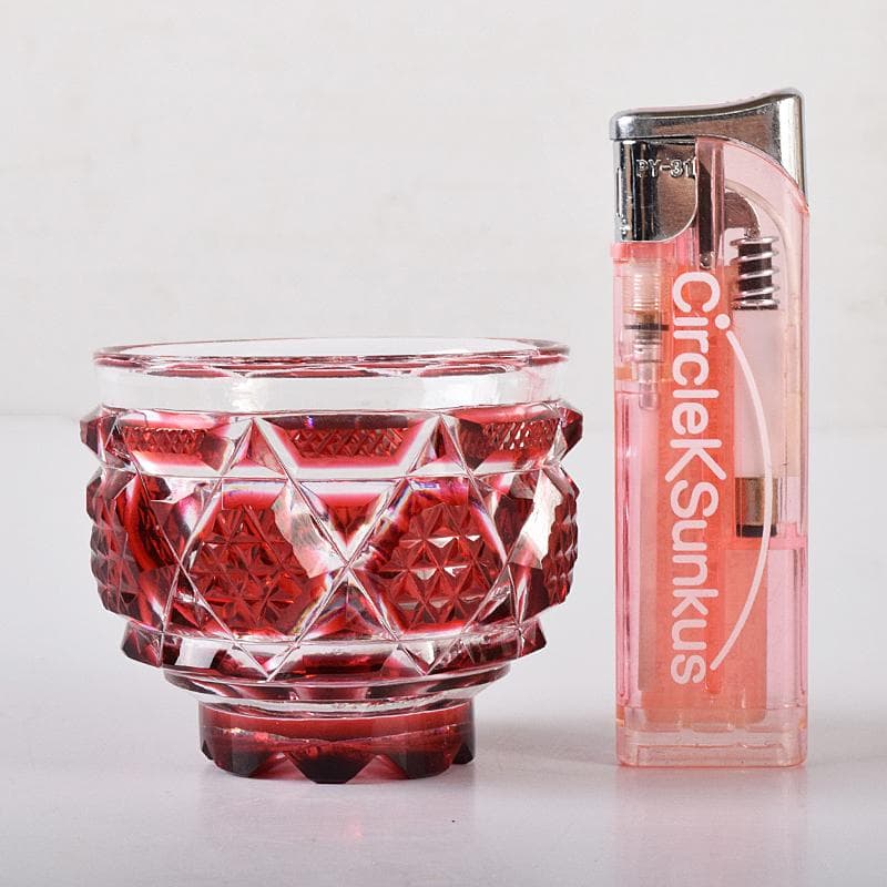 薩摩ガラス工芸作　復元　島津薩摩切子　色被せガラス　切子猪口　共箱　MR8283