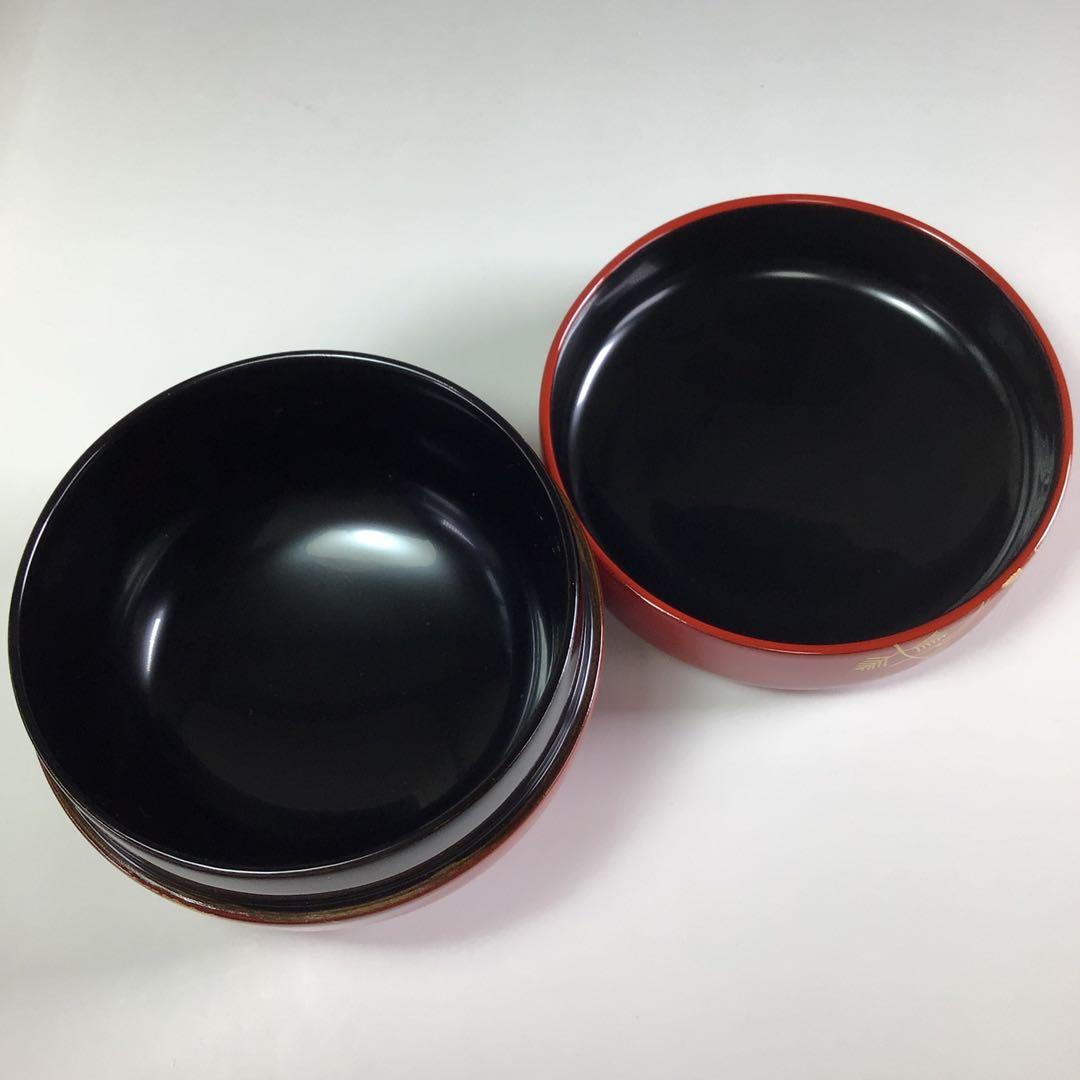 Ｒ５６５　四季棗　『塗師　峯清作』『夜桜　朝顔　稲雀　松喰鶴』　共箱　茶道具