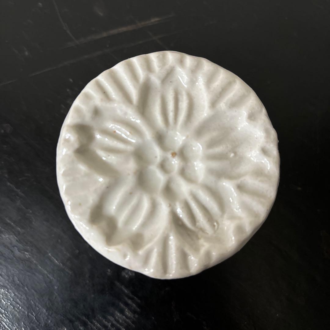 李朝餅型　⑤菓子型　白磁　堅手　韓国アンティーク　古道具　古民芸　古陶磁