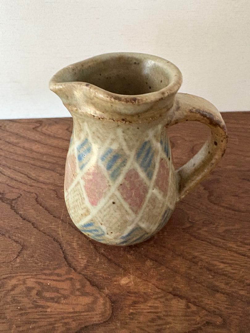 人間国宝　島岡達三　地釉縄文象嵌ジャグ　共箱　未使用品