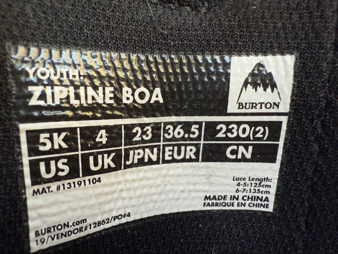 BURTON Youth ZIPLINE BOAスノーボードブーツ23.0cm