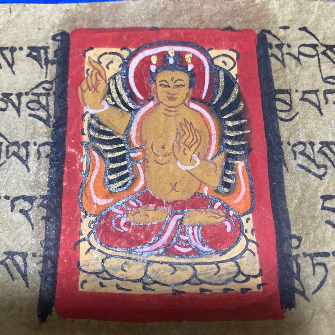 チベット語経典 手描きの仏像 9枚