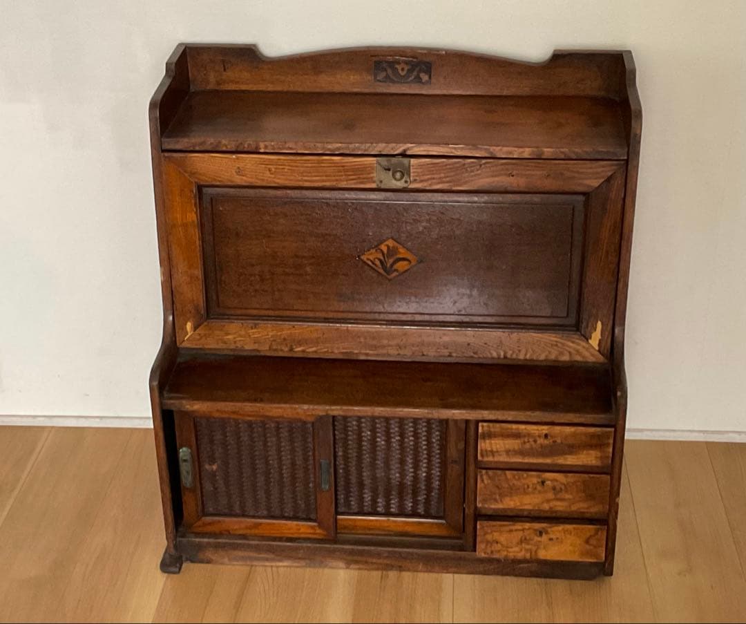 ライティングビューロー　収納　文机　アンティーク家具　ヴィンテージ　古道具