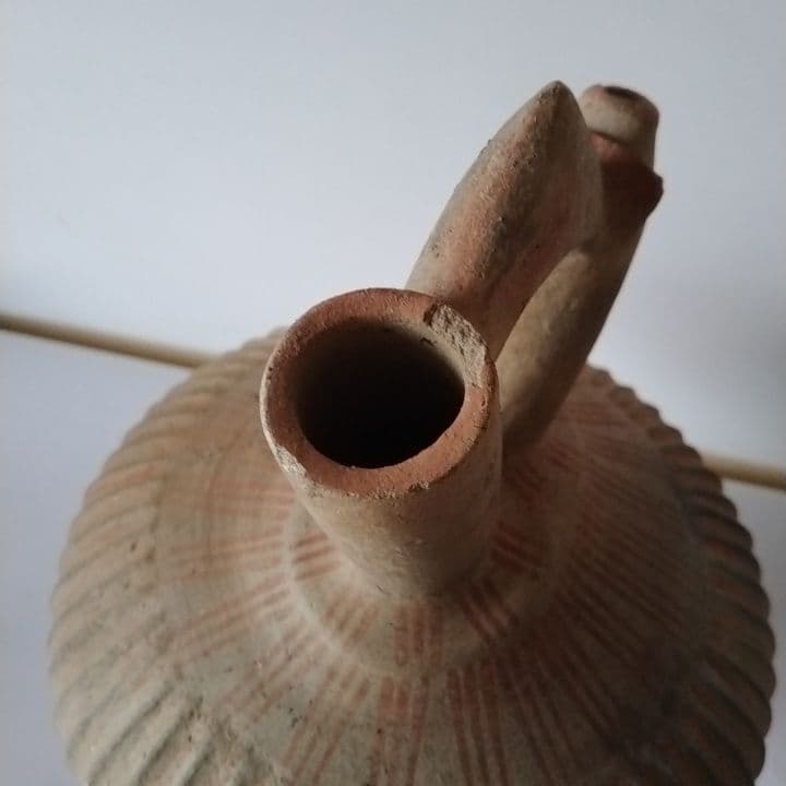 彩色陶器　テラコッタ 二口水差し　アンティーク