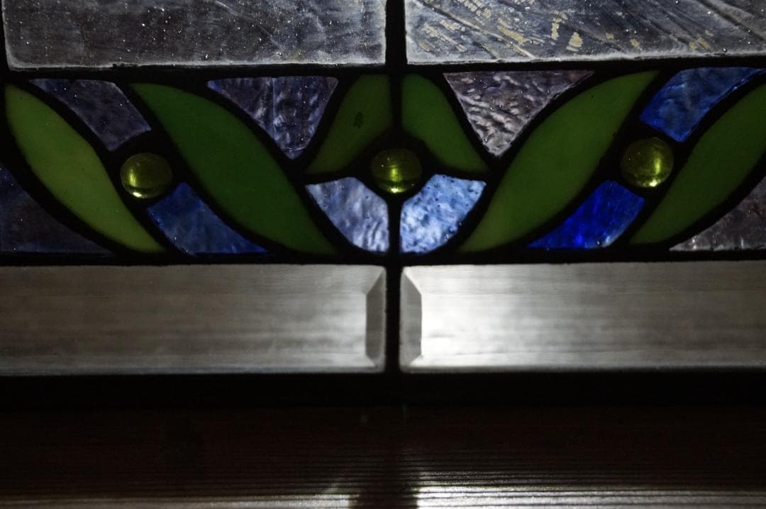 西洋アンティーク　大　ステンドグラス　縦54cm×横35cm　 アートパネル