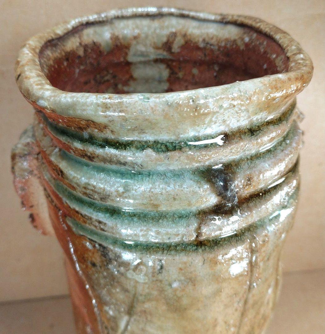 杉本貞光 信楽花入 裏千家十五代 鵬雲斎書付 共箱 美品 寺垣外窯 師:立花大亀