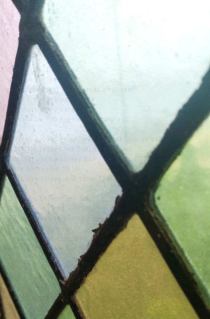 英国アンティーク／100年以上前のステンドグラス　窓枠　ドア