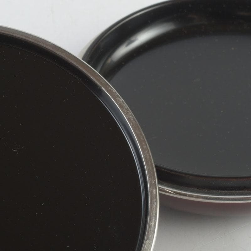 茶道具　山中塗師　新谷清　漆峰作　遠山蒔絵　錫縁　香合　共箱　V　9253