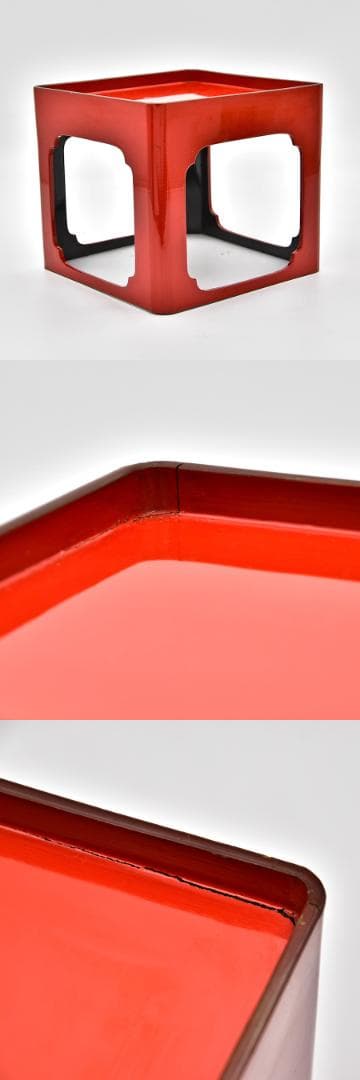 時代年代物 木製朱塗 盃台 盃 七客 楼閣山水 瑞鶴図 金蒔絵 お屠蘇 お正月