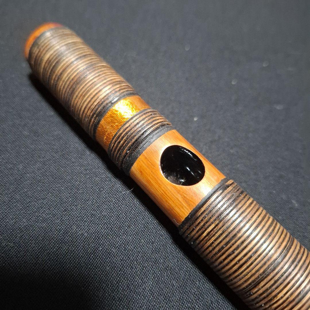 篠笛　古典調　7本調子　6穴　藤総巻き　拭漆仕上げ　超鐵仕様