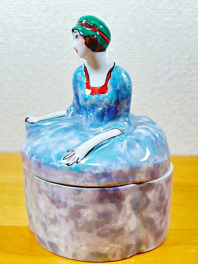 オールドノリタケ デコレディ パウダーボックス ドレッサードール 小物入れ