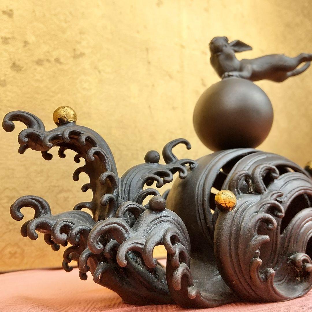 【お値下げしました！】銅製　波兎　置物　卯