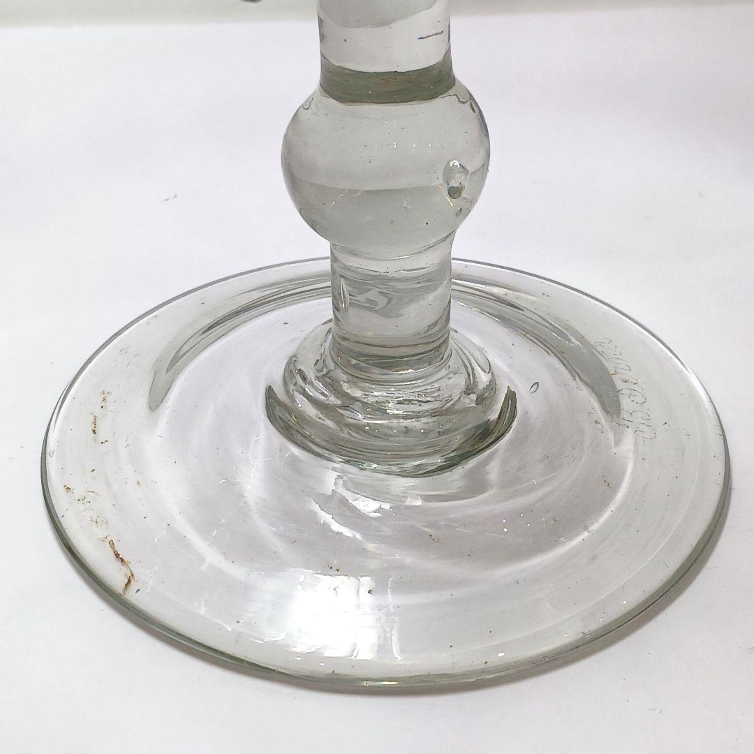 Y2680-1 時代レトロ 赤縁ガラス 大型コンポート 皿 サイン入り #6