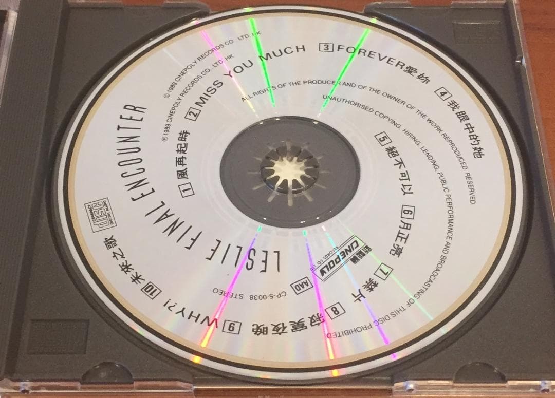 美品廃盤CDー張國榮レスリーチャン・1989年「Final Encounter」