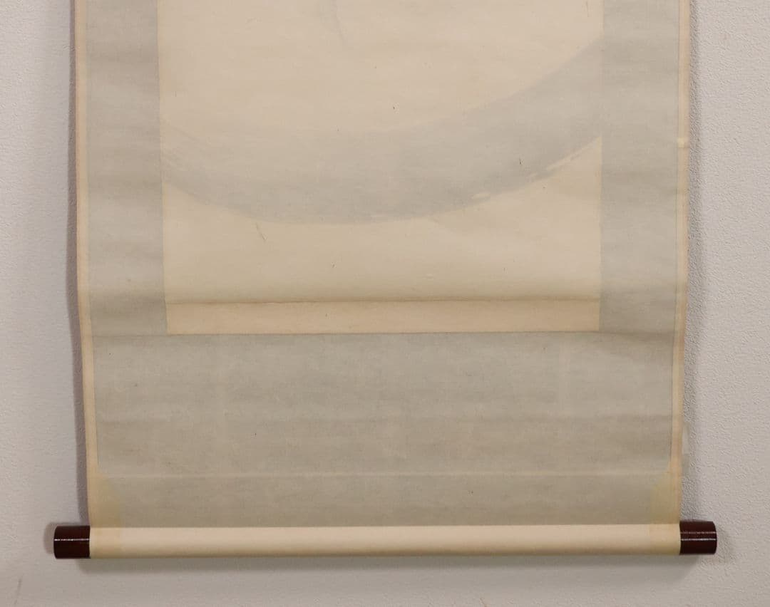 【真作】臨済宗国泰寺派管長 稲葉心田 達磨 不倒翁 画賛 紙本 掛軸 茶掛 合箱