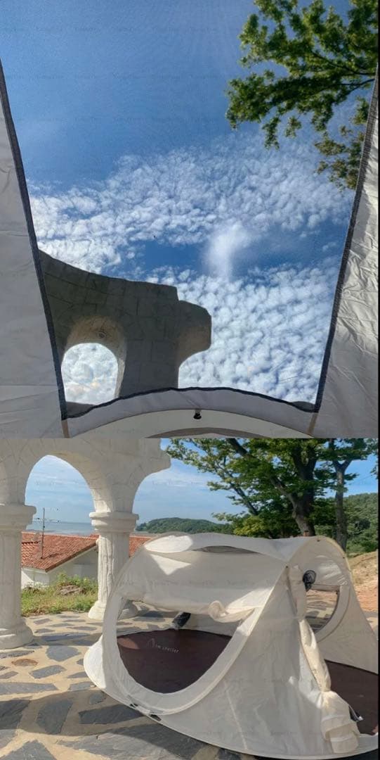 <希少>ミューズ ワンタッチ ポップアップテント E アイボリー