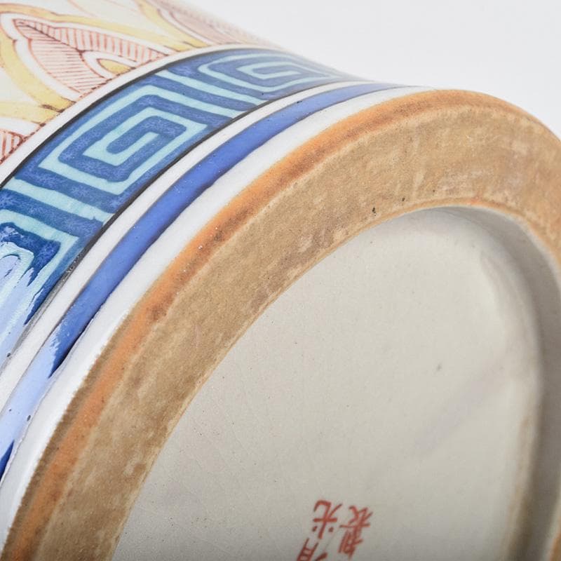 中国　大清光緒年製款　粉彩　漢詩仕女文　双耳瓶　時代箱付　M　R9316B