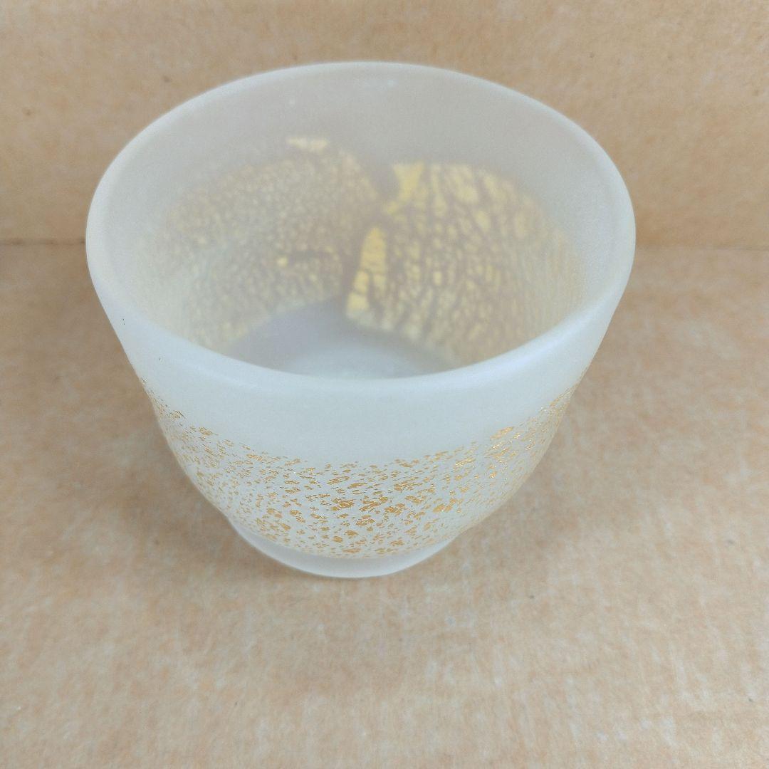 【本物保証】藤田喬平 手吹ぐい呑 共箱 栞 無傷 文化勲章受章(2002年)