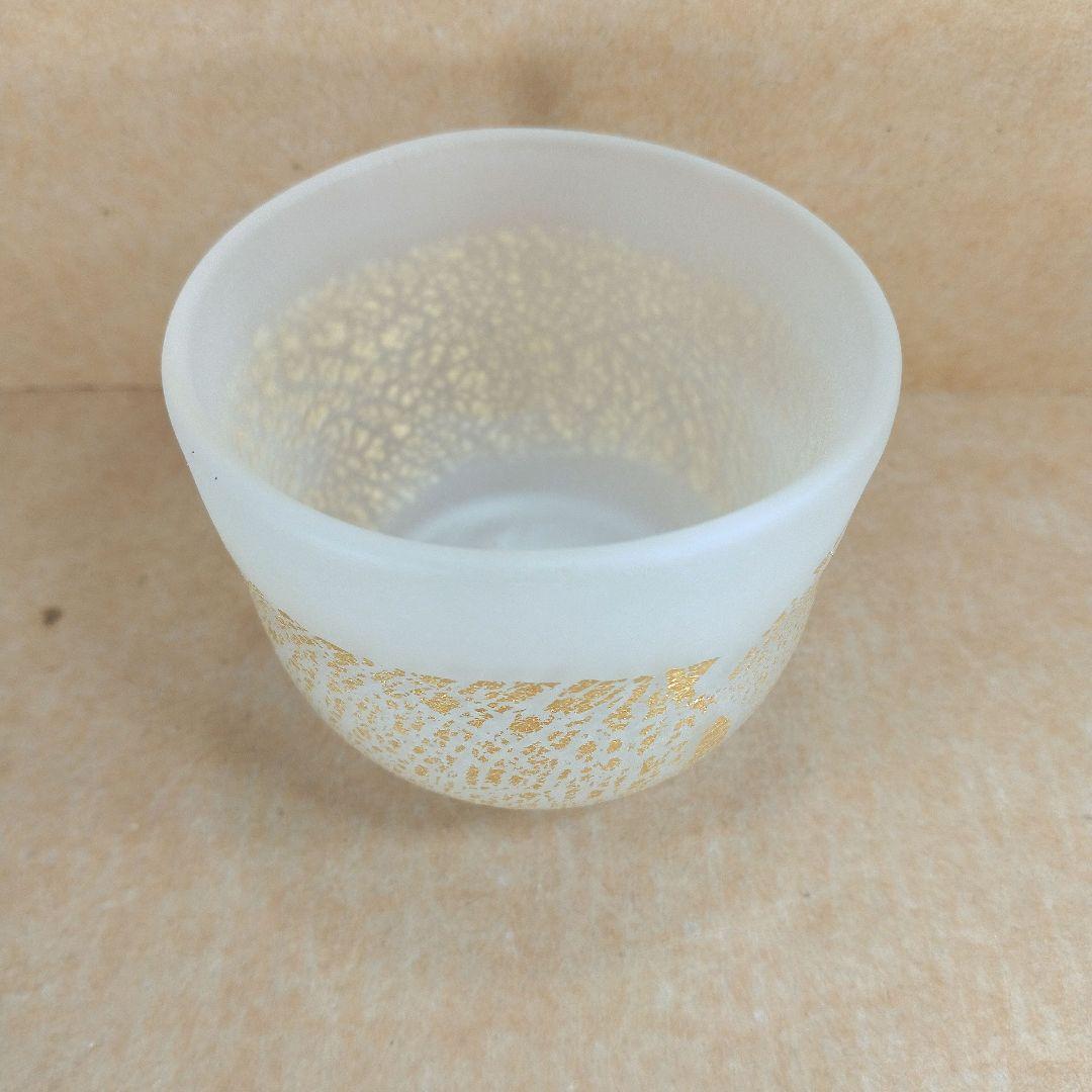 【本物保証】藤田喬平 手吹ぐい呑 共箱 栞 無傷 文化勲章受章(2002年)