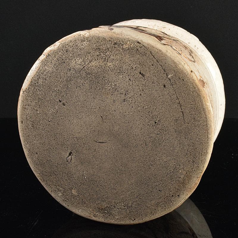 茶道具　志野焼　絵志野　鉄絵　花草文　水指　時代箱付　V　R6156B