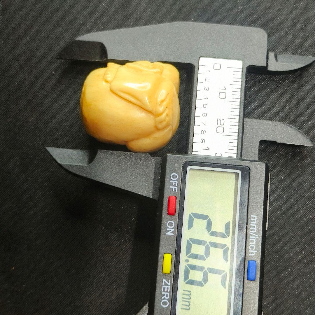 江戸骨董 根付 布袋様 無銘 縞模様彫刻か 貴重材 時代物 蒐集家放出古美術美品