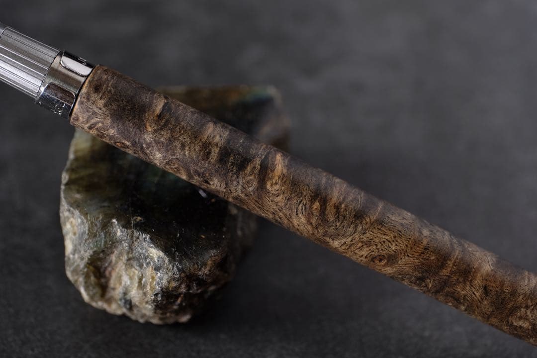 PG5木軸カスタム0199　高村杢工房 製図用シャープペンシル　花梨瘤　至高の黒