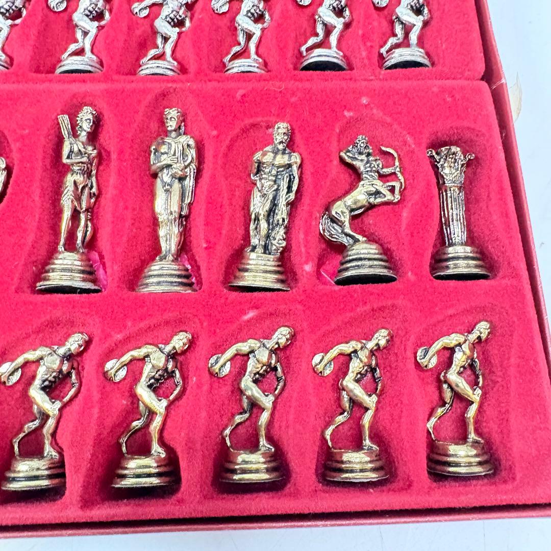 【希少レトロ・駒付属】アンティーク調 インテリア チェステーブル＆駒セット