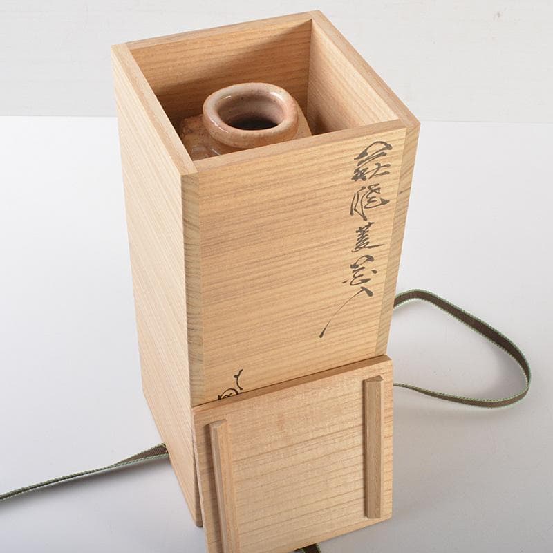 萩焼　十三代　田原陶兵衛作　菱花入　共布　共箱　V　R7158