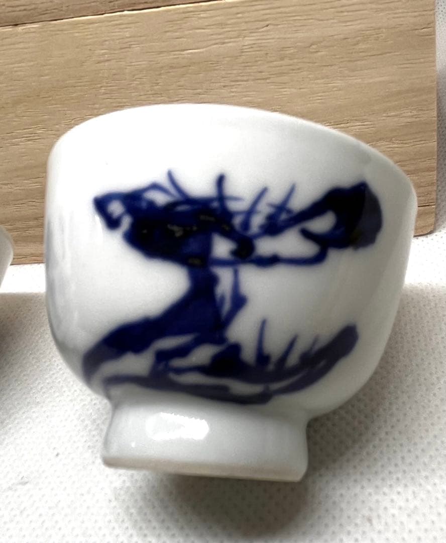 6代　高橋道八作　富岡鉄斎画　合作　茶碗2個　桐箱入り　骨董