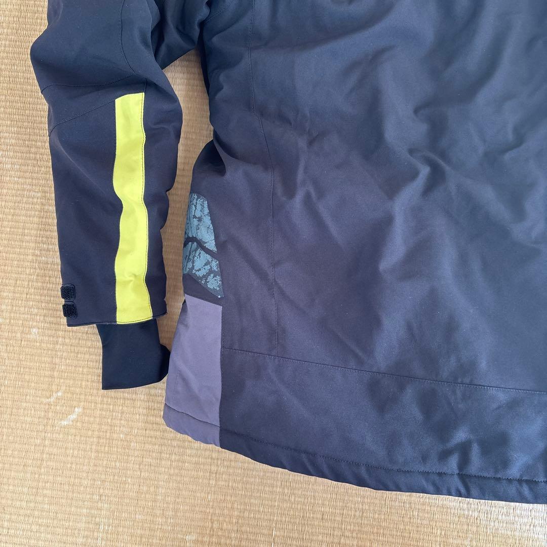 スキーウェア上下　メンズ 黒/黄 フード付き