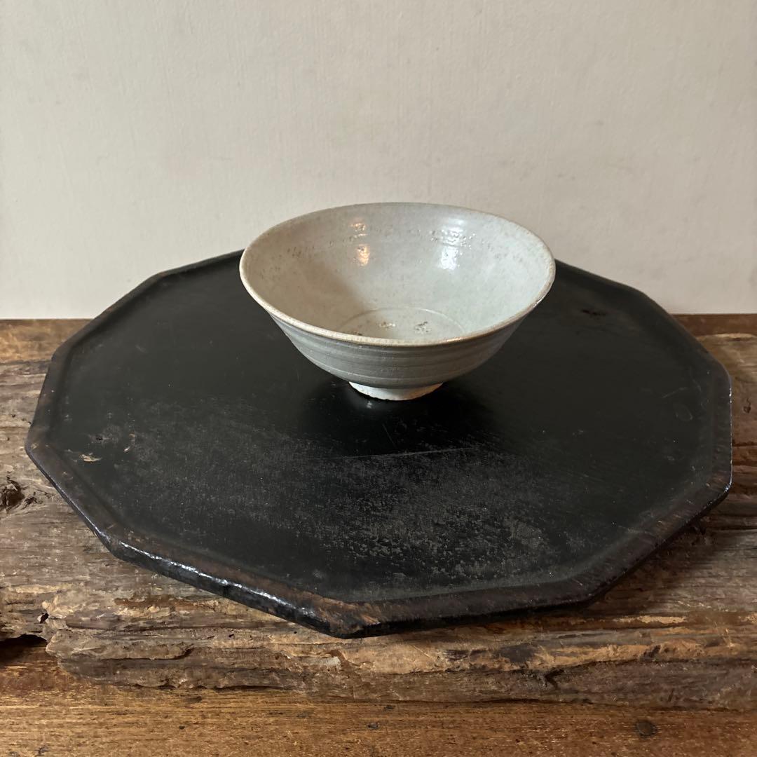 李朝　朝鮮王朝堅手鉢　白磁　茶碗　古民芸　韓国アンティーク　大茶碗　朝鮮古民具