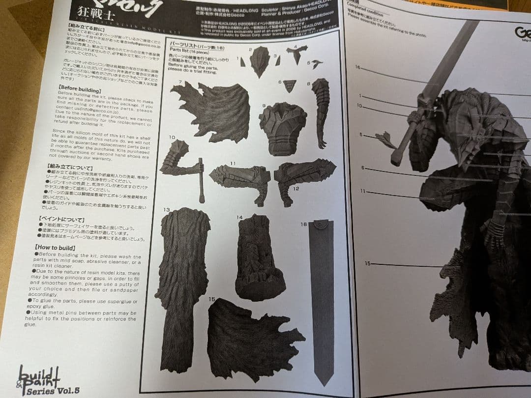 ベルセルク　1/8 狂戦士　ガレージキット　HEAD LONG 　Gecco