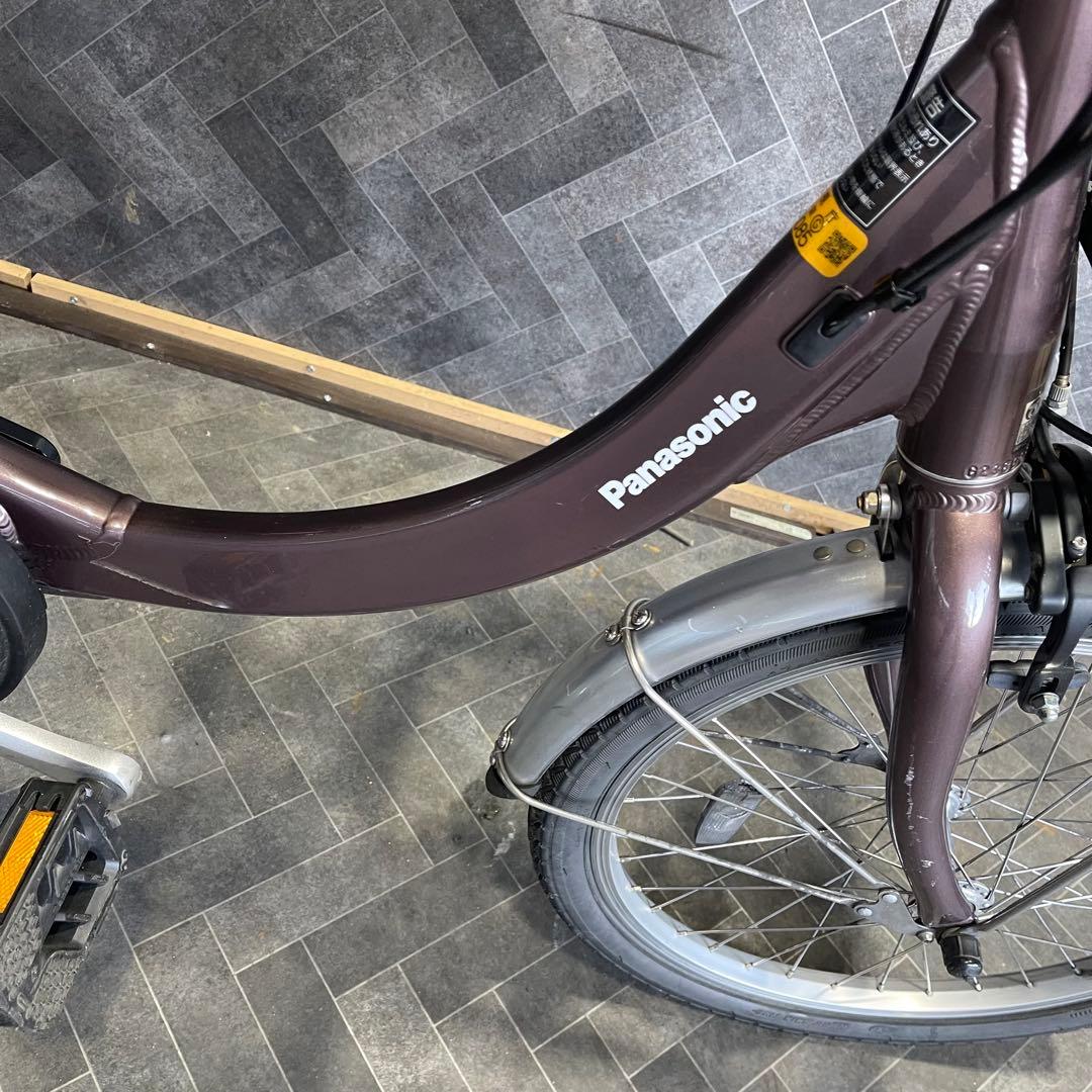 電動アシスト自転車 パープル 前後バスケット付き