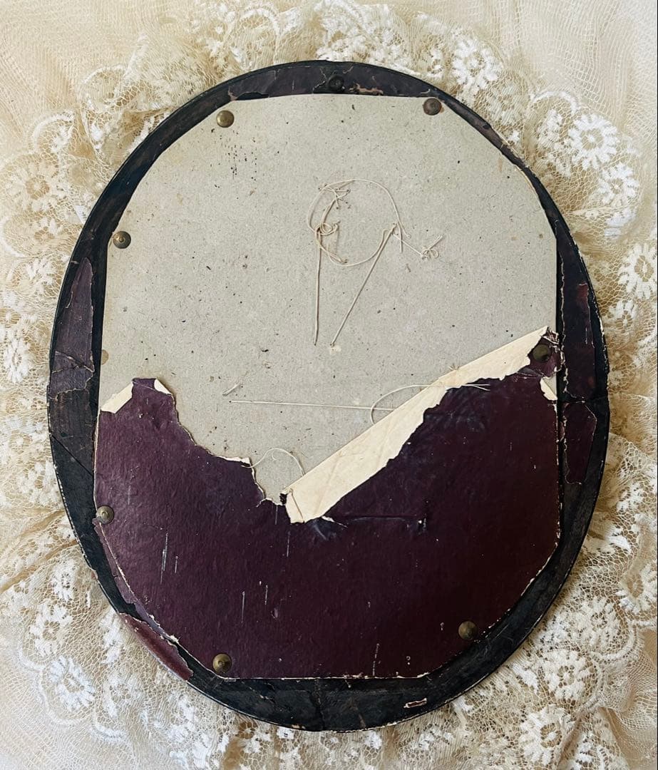 アンティークフランスナポレオンIII グローブドマリエ湾曲ガラスフレーム布花