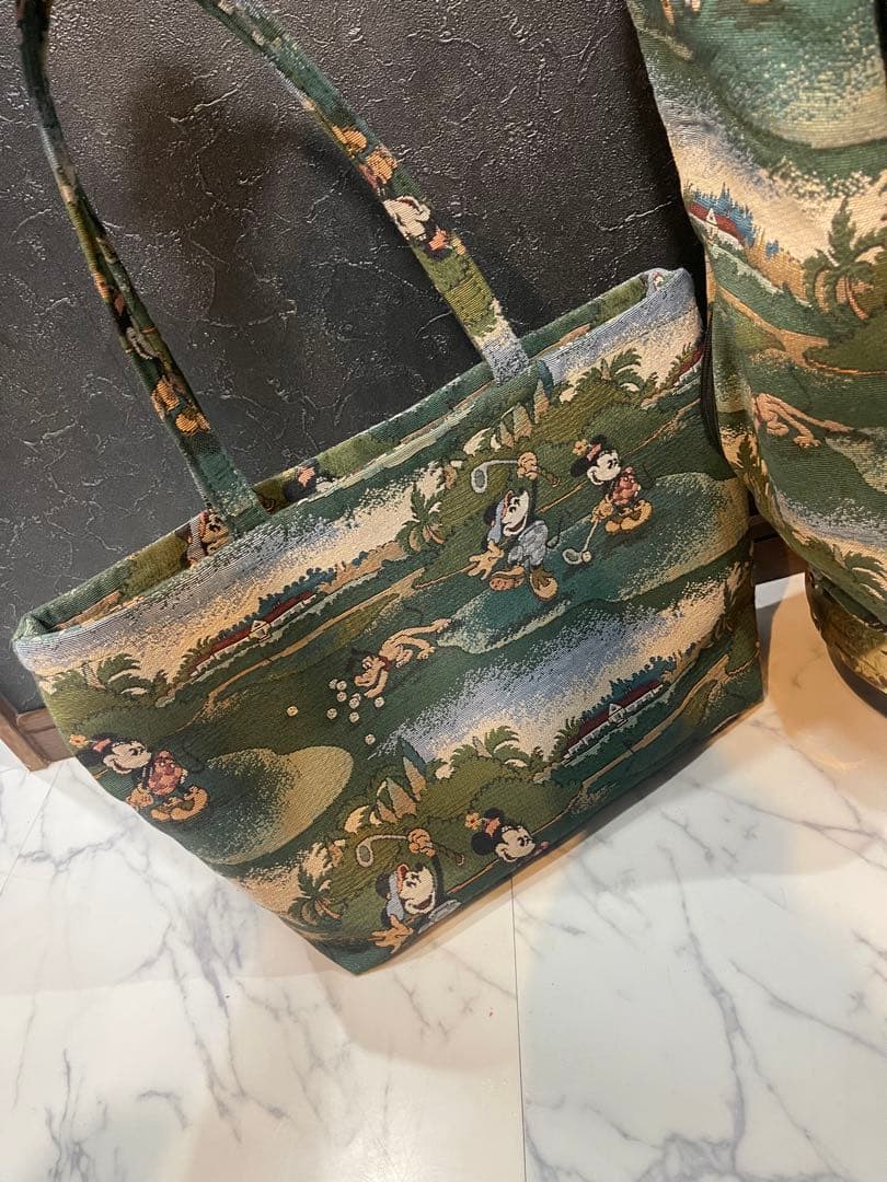 ミッキーマウス柄 ゴルフバッグ・キャディバッグ　レトロ　レザー