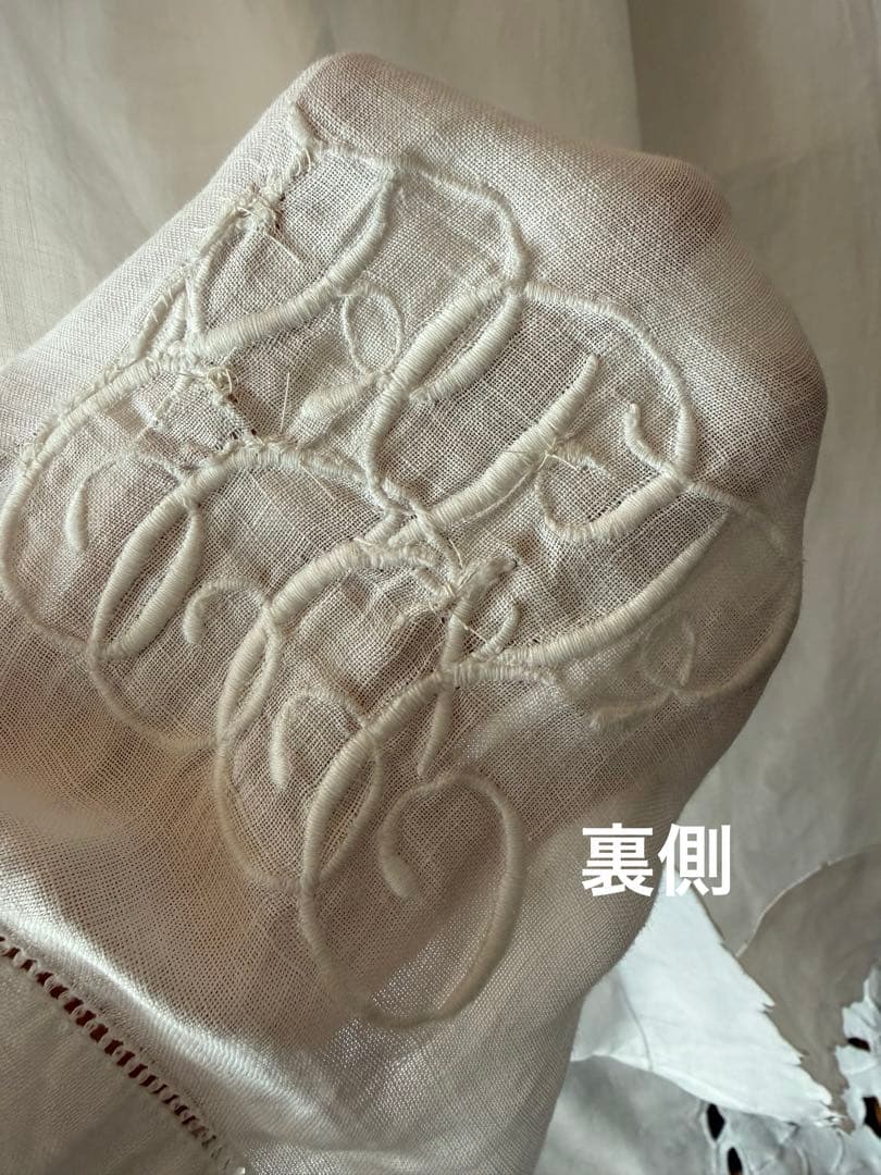 フランスアンティークஐ⋆*モノグラムの透け感が素敵なカーテンஐ⋆*レア❤︎