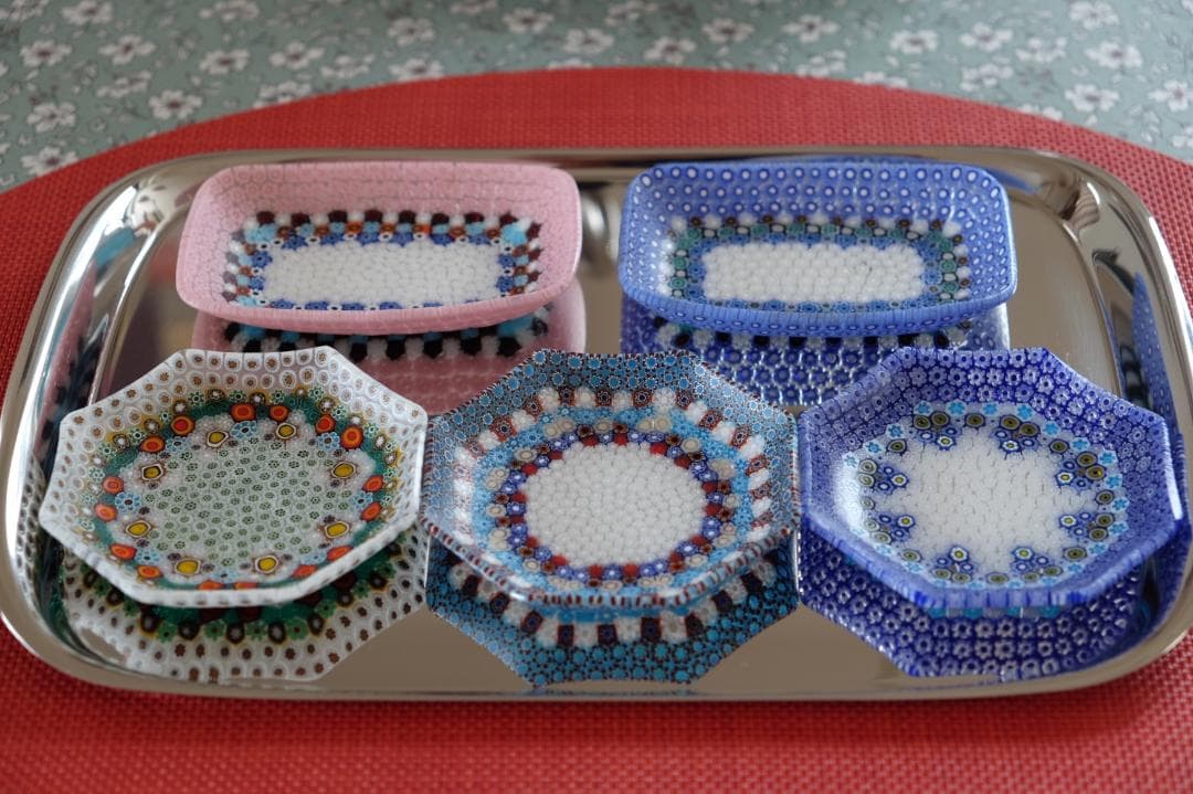 ベネチアンガラス ミルフィオリ プレート 皿 江波冨士子/黒木国昭/藤田喬平