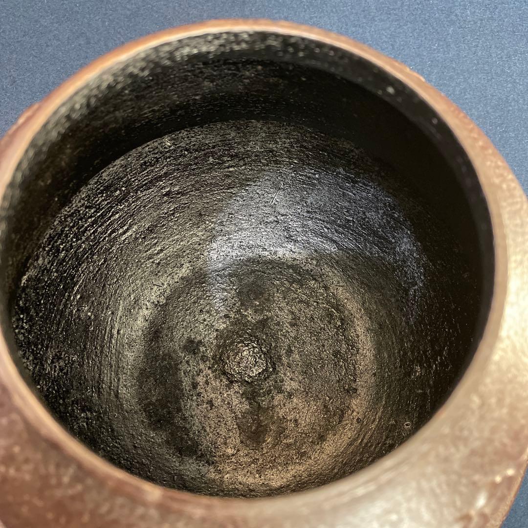 【菊地正直】(造)の「鵬雲斎」(好)『ツボツボ紋青海波釜』※南鐐摘　茶道具　茶釜