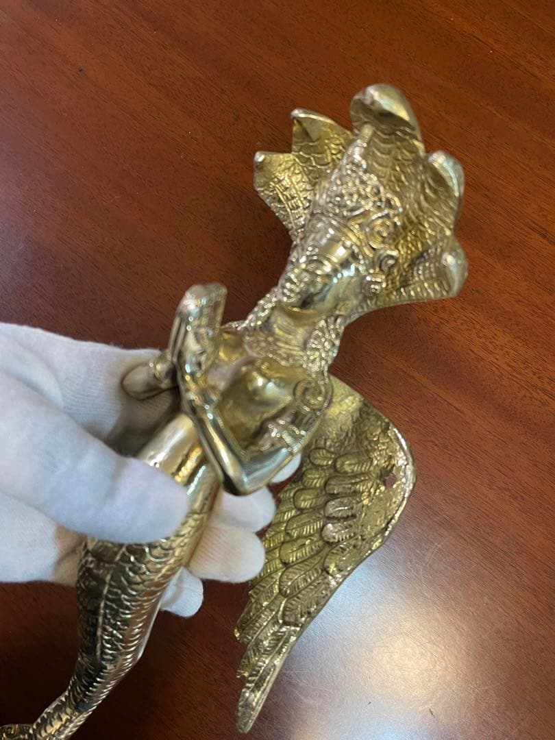 新品　送料無料 アンティーク ドアハンドル ナーガ 蛇神 龍神 約27㎝⑧