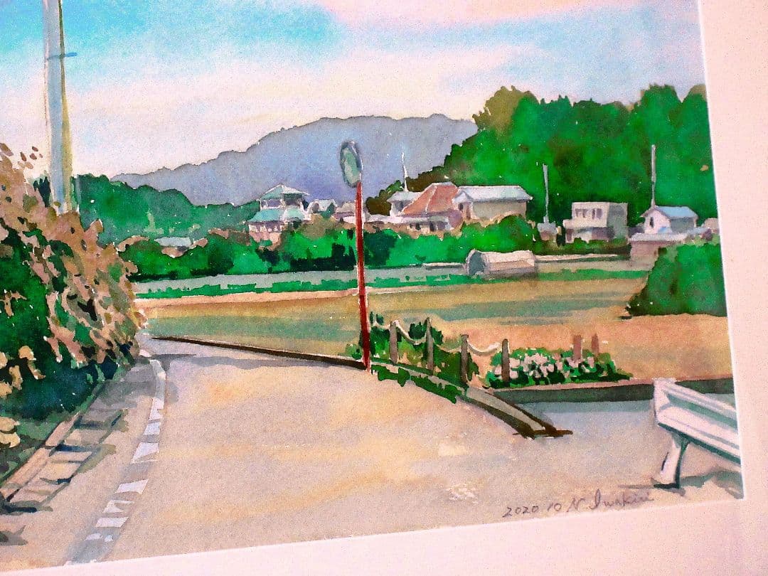 風景 水彩画 2020年制作 原画 額装済み F6サイズ